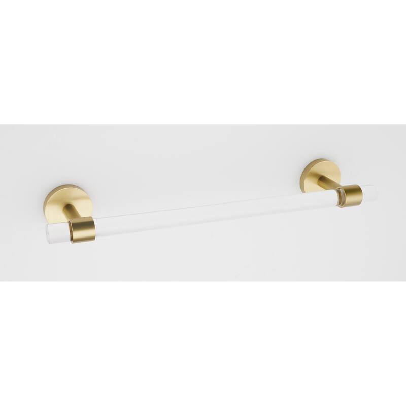 Alno Contemporary Acrylic 12 Inch Wide Towel Bar - Satin Brass