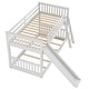 preview thumbnail 23 of 51, Floor Bunk Bed with Convertible Slide and Ladder, Wood Bunk Bedframe with Full-Length Guardrail Space-saving Low Bunk Bed
