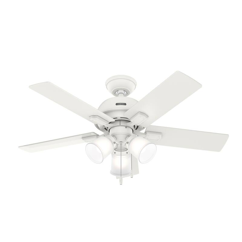 Hunter 44" Crystal Peak Ceiling Fan with LED Light Kit and Pull Chain, Casual, Transitional