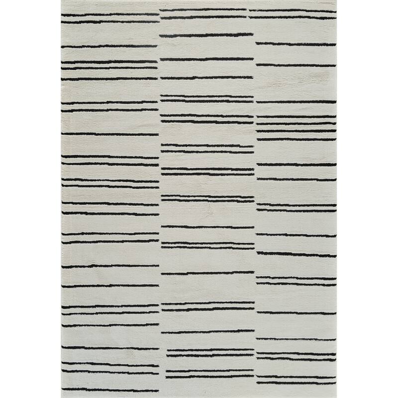 Rug Branch Domus Abstract Indoor Area Rug, Cream Black - 8