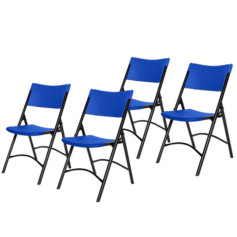Hampden Furnishings Gwyneth Collection Resin Folding Chair, Pack of 4 - Blue