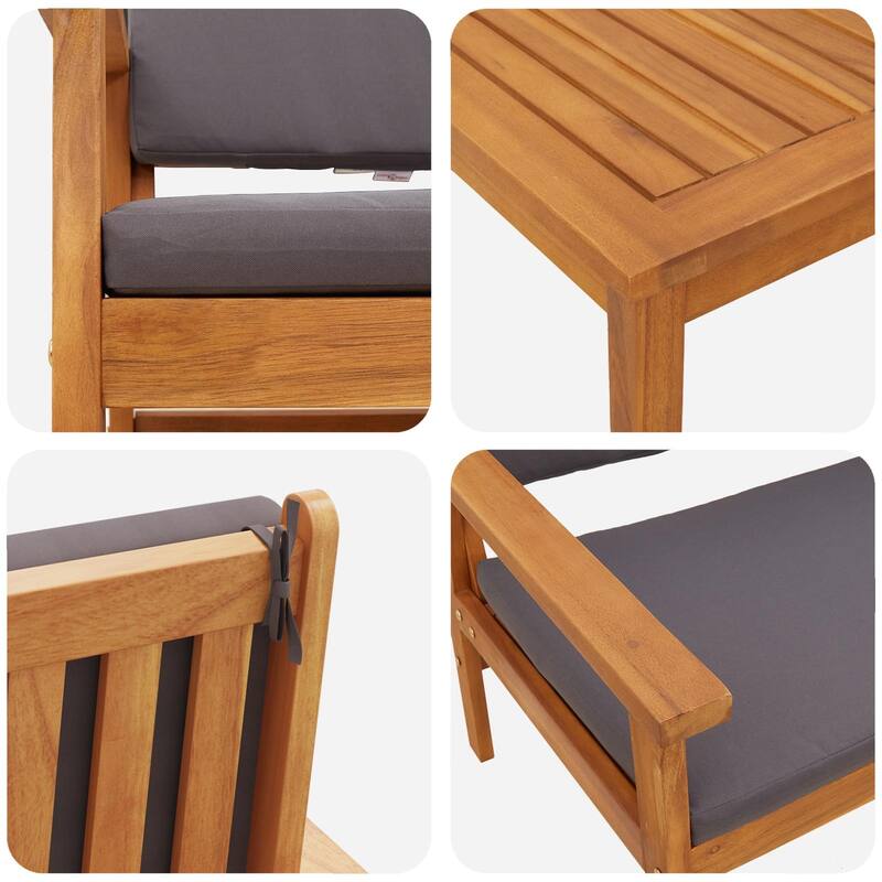 vidaXL 5 Piece Garden Sofa Set with Cushions Solid Wood Acacia - 29.5 x 17.7 x 15