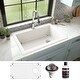 preview thumbnail 2 of 64, Karran Drop-In Quartz 33 in. 1-Hole Single Bowl Kitchen Sink Kit
