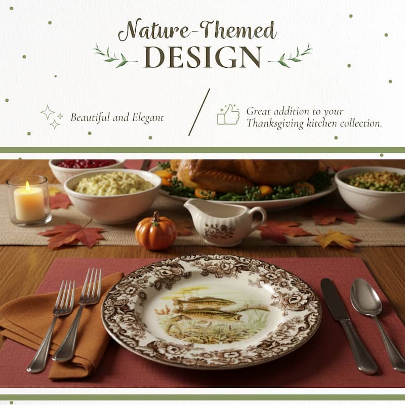 Spode Woodland Dinner Plate Fish Collection - 10.5 inch