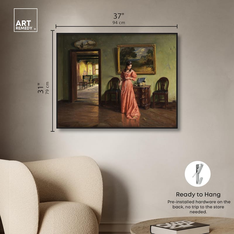 Woman and the Necklace Canvas by Art Remedy
