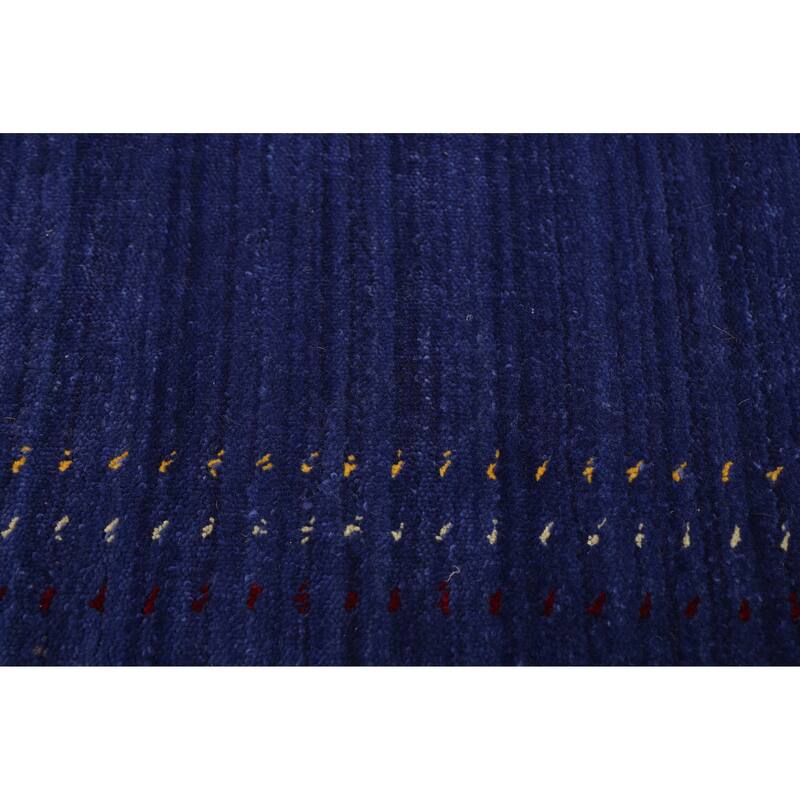 ECARPETGALLERY Hand Loomed Kashkuli Gabbeh Dark Blue Wool Rug - 5'0 x 6'11