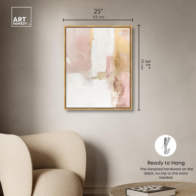 Blush Gold Shimmer I Canvas by Art Remedy