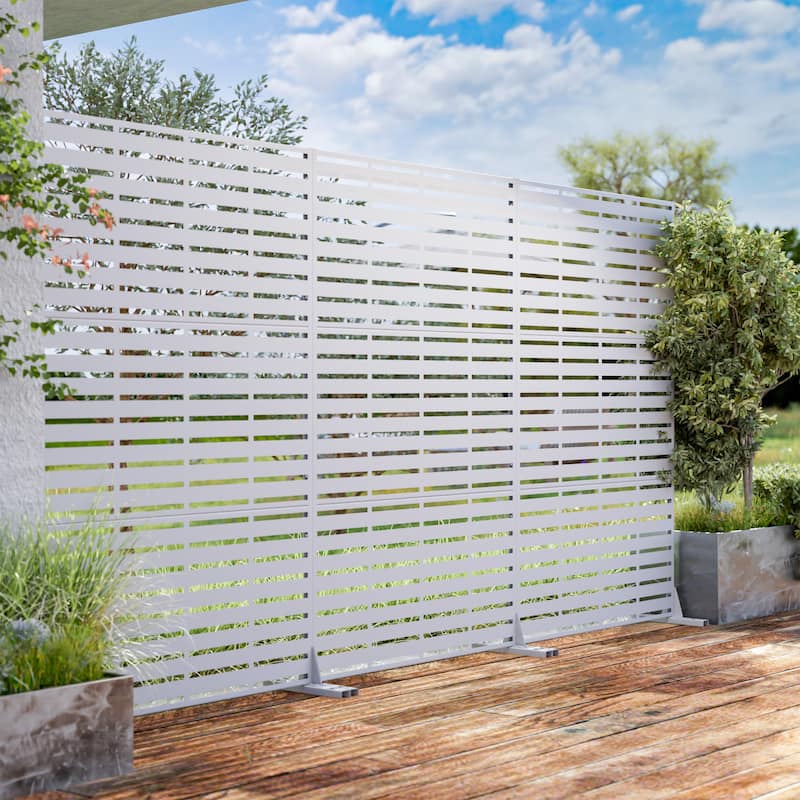 Outdoor Privacy Screen Metal Privacy Screen Panel Free Standing - 72*47