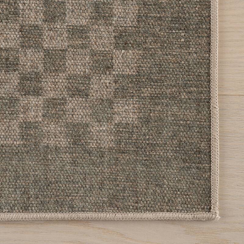 Nate Berkus Watts Modern Checkered Washable Area Rug