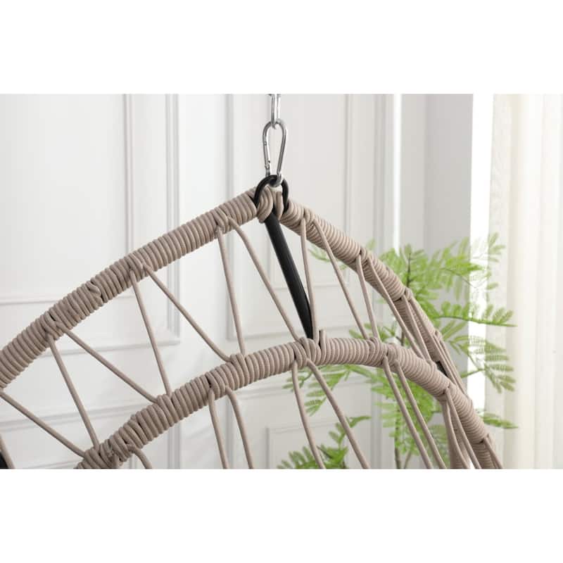 HDPE Egg Hanging Chair with Stand - 350lb Capacity Outdoor/Indoor Swing Chair
