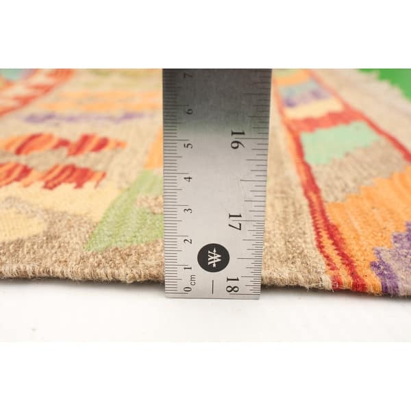 ECARPETGALLERY Flat-weave Bold and Colorful Cream Wool Kilim - 3'9 x 6 ...