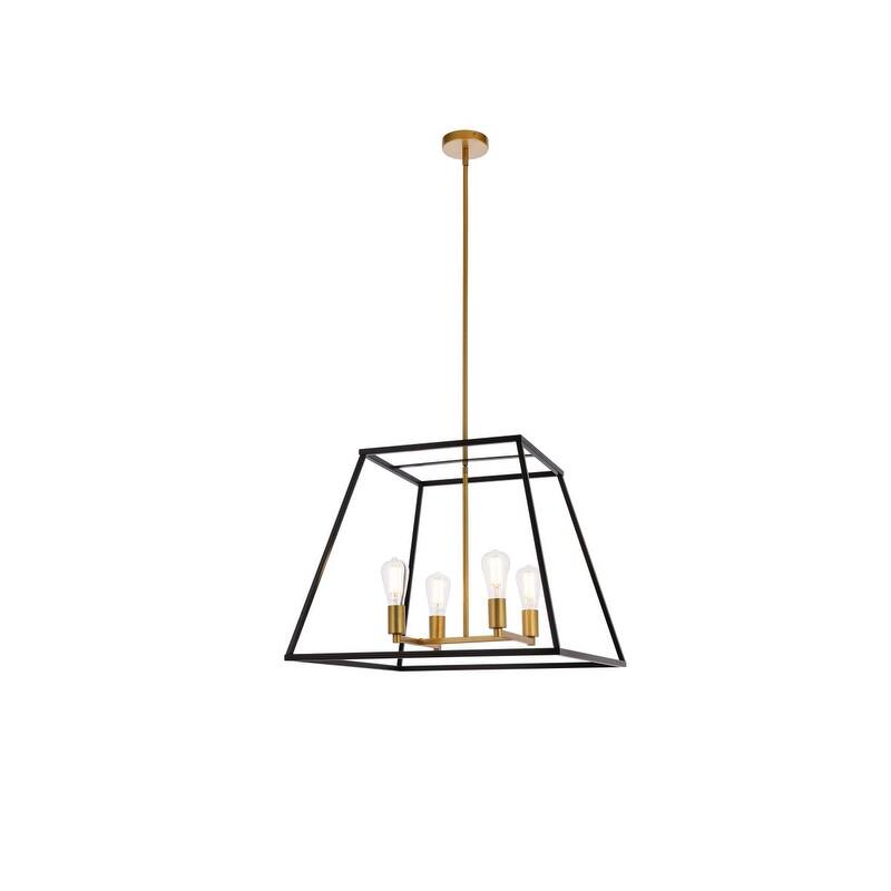 Darcey 24 inch Pendant - N/A - Black and Brass