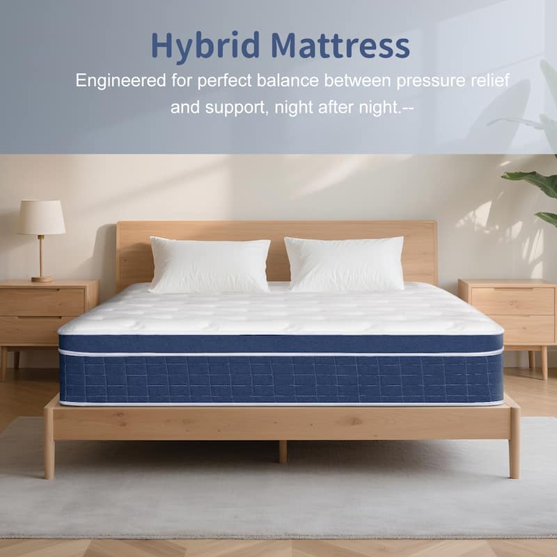 12" Queen Size Hybrid Mattress,Memory Foam,Pocket Springs,Medium Firm
