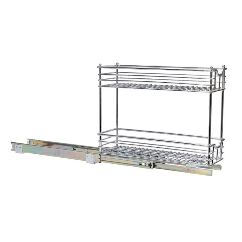 Household Essentials Sliding Organizer, Chrome - 21.0"L x 7.0"W x 17.5"H