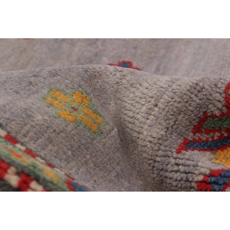 ECARPETGALLERY Hand-knotted Uzbek Ghazni Grey Wool Rug - 8'11 x 11'9