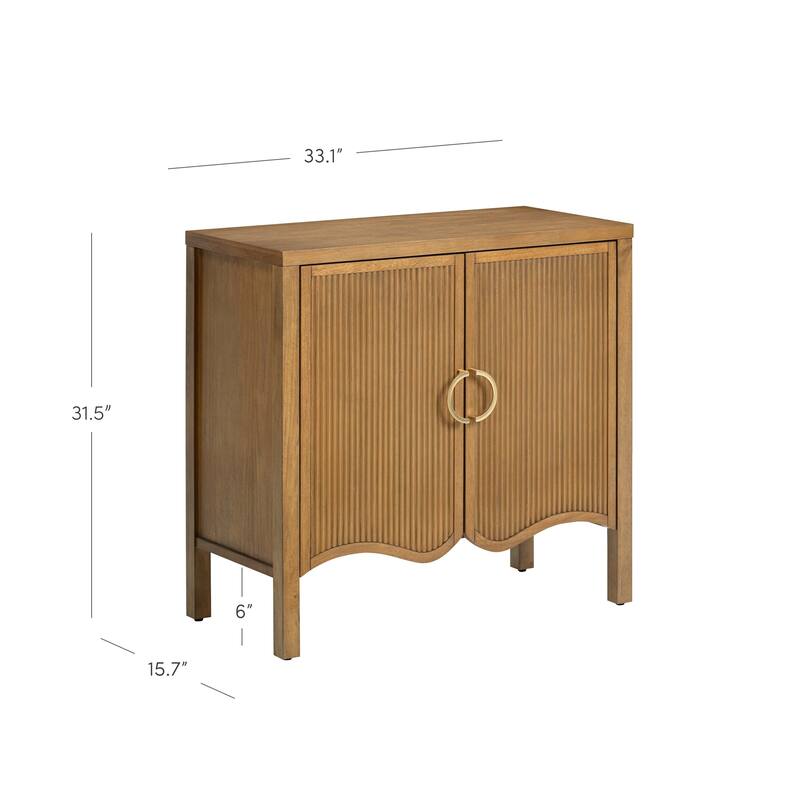Scott Transitional Fluted Accent Cabinet or Storage Cabinet for Living Room or Entryway with Solid Wood Panel