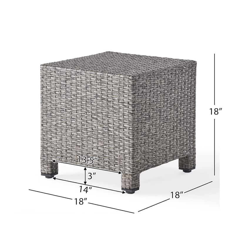 Puerta Outdoor Wicker Accent Side Table by Christopher Knight Home