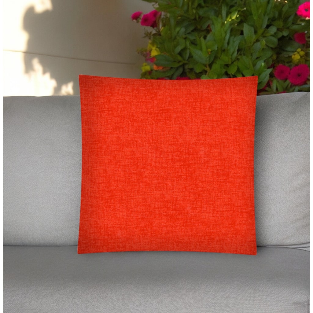 17" Dark Red Indoor Outdoor Throw Pillow Cover With Texture