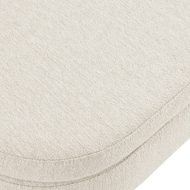 Modern Oval Storage Ottoman, Storage Bench w/Rubber Wood Legs