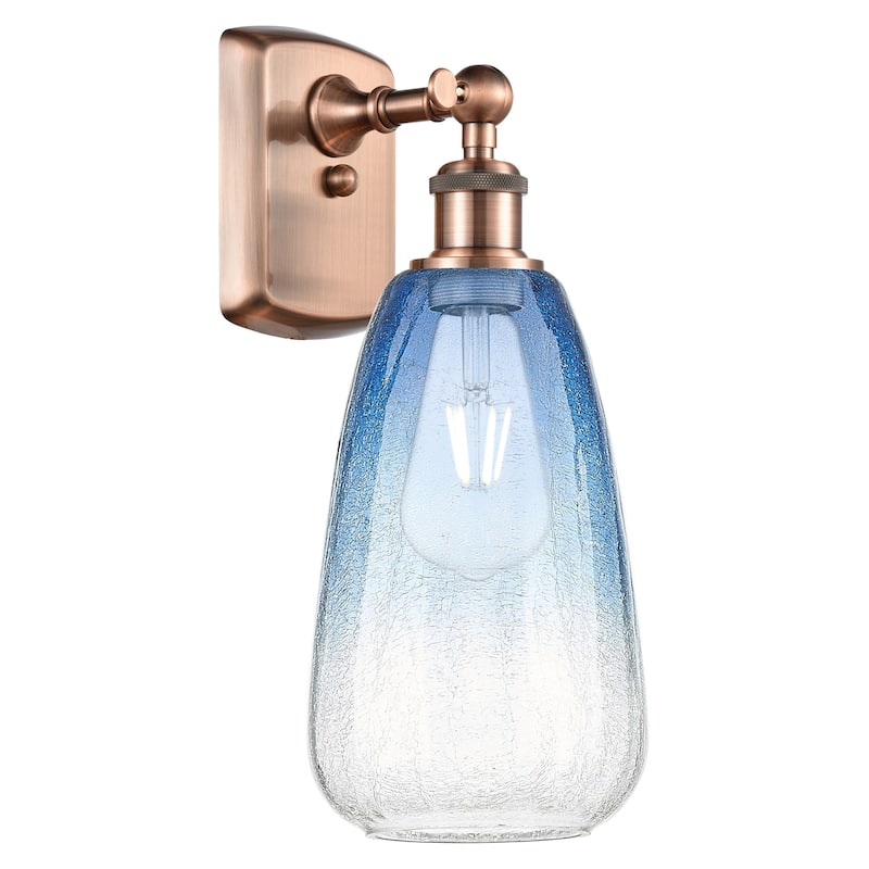 Innovations Lighting 516-1W-14-6 Brookhaven Almond Sconce Brookhaven - Antique Copper / Sapphire Blue