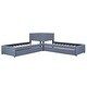 preview thumbnail 15 of 14, L-Shaped Upholstered Twin Platform Bed with Trundle, 2-Drawers, Built-in Desk, Convertible Design, Solid Wood Frame, Grey
