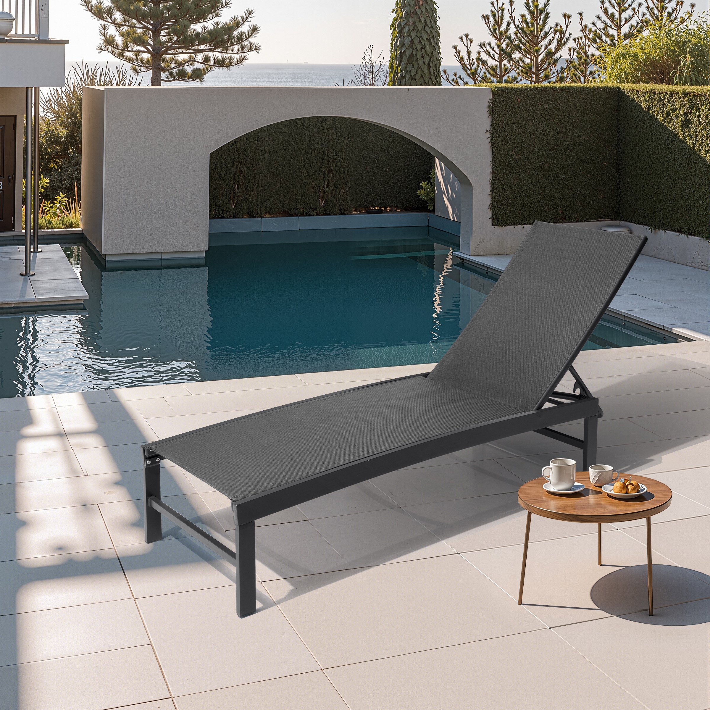 Outdoor Patio Adjustable Chaise Lounge Chair