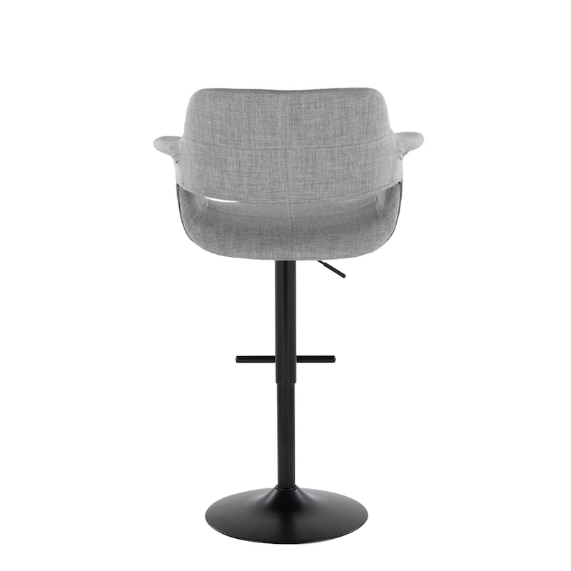 Lumisource Barstool with Swivel in Black and Charcoal, Set of 2 - 19"Lx23.5"Wx39-47.5"H