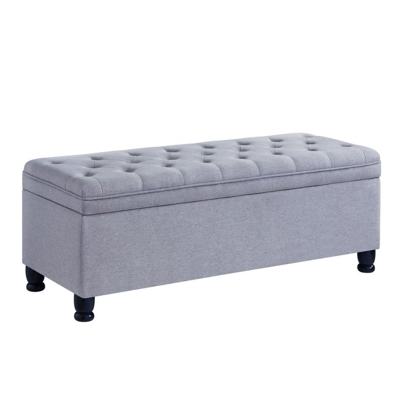 Storage Bench with Spindle Wooden Legs