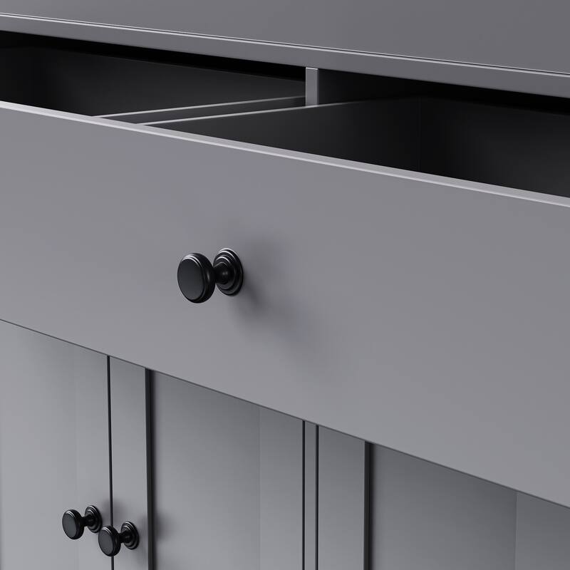 44'' Kitchen Island with Extendable Dining Table, Rolling Wheels, Spice Rack and 2 Drawers - 44'' x 19.75'' x 36.25''