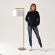 preview thumbnail 46 of 46, Brightech Montage Modern 60 in. Contemporary Arc LED Color Adjusting Floor Lamp with White Fabric Drum Shade