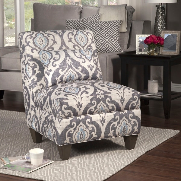 Cream and deals blue accent chair