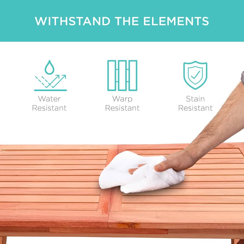 Foldable Outdoor Patio Dining Set/4 Chairs/1 Table,Teak Finish