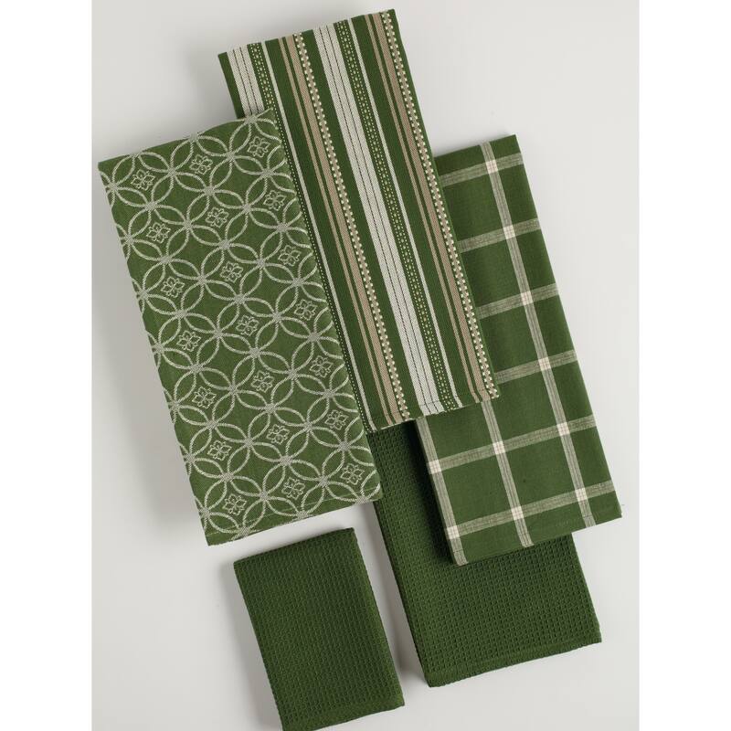 DII Assorted Kitchen Dishtowel & Dishcloths (Set of 5)