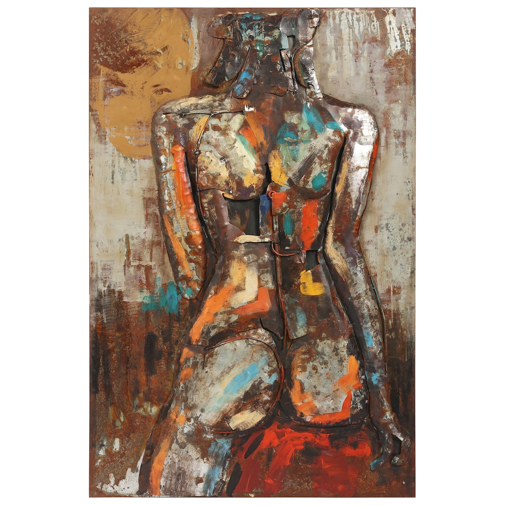 "Natural Beauty 1" Mixed Media Iron Hand Painted Dimensional Wall Art