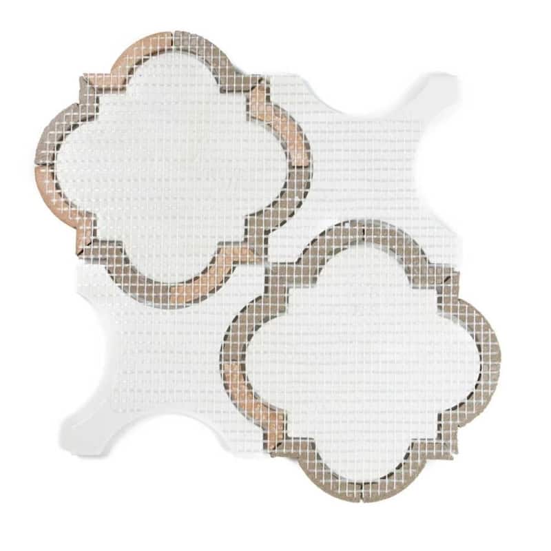 Delphi Pearl 12x12 Glass Arabesque Mosaic Tile - Wall, Backsplash