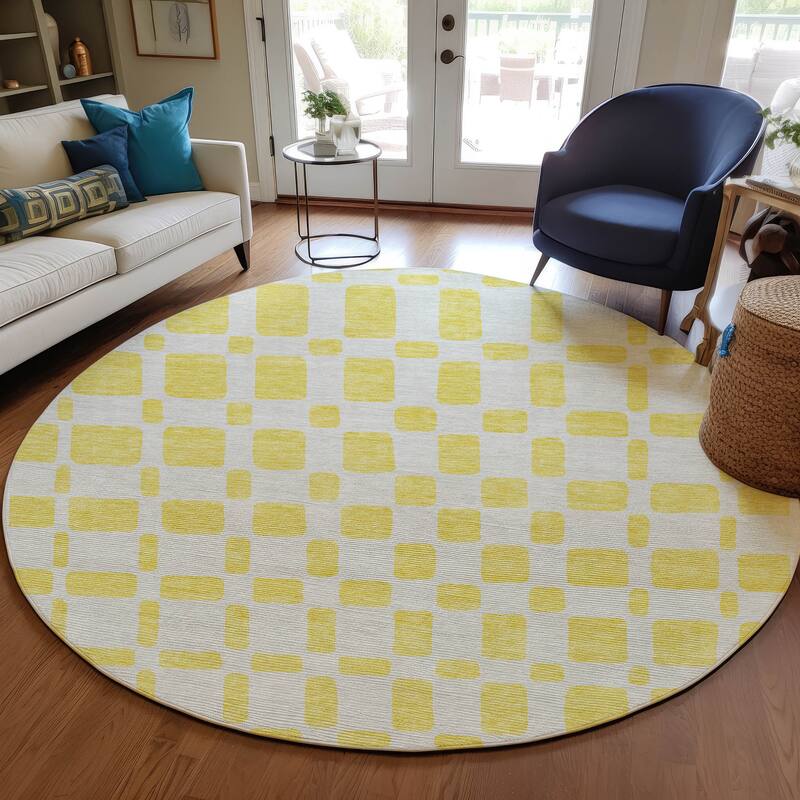 Machine Washable Indoor/ Outdoor Chantille Geo Contemporary Rug