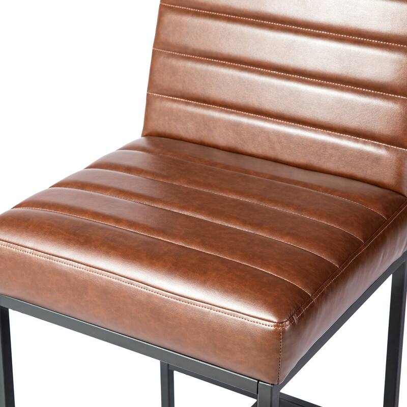 Glitzhome 6pcs 45"H PU Riveted Upholstered Bar Stool Pub/ Bar Chairs