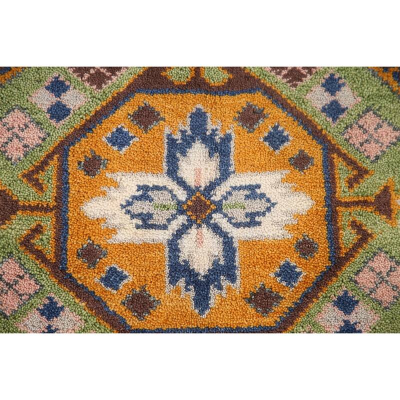 Geometric Kazak Oriental Area Rug Handmade Wool Carpet - 8'0" x 9'11"