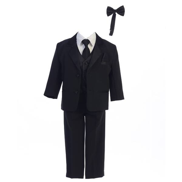 Shop Boys Black Dinner Jacket Vest Bow Tie Zipper Tie Shirt Pant