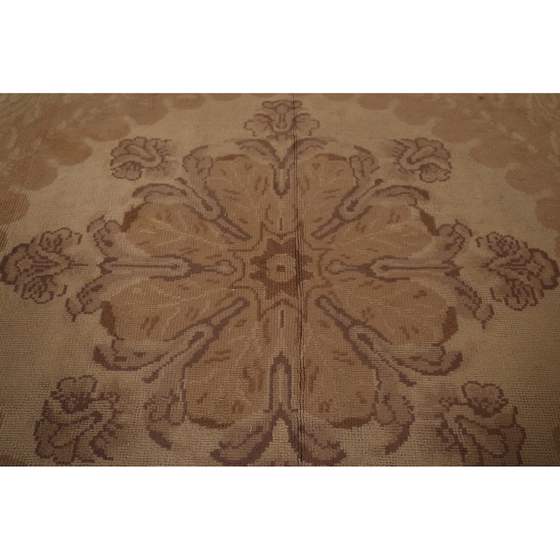 Antique Vegetable Dye Oushak Large Turkish Rug Handmade Wool Carpet - 16'7" x 19'3"