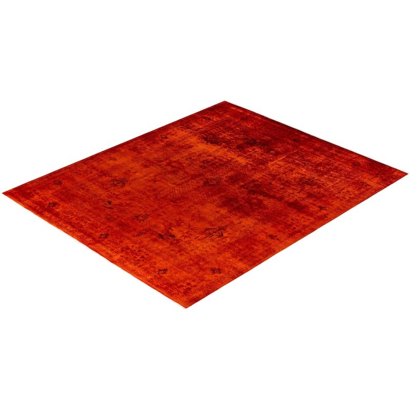 Contemporary Overdyed Wool Hand Knotted Area Rug - 8' 3" x 9' 10"