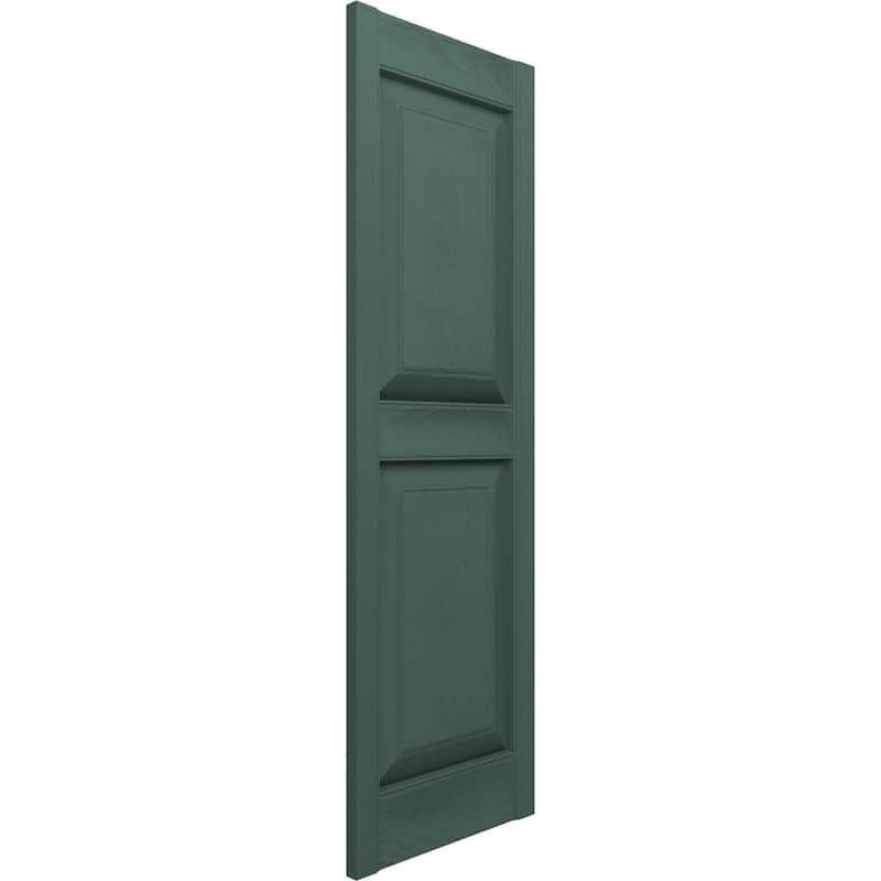 Lifetime Vinyl, Std. 2 Equal Panels, Raised Panel Shutters, (Pair)