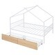 preview thumbnail 11 of 13, Metal Full Size House Bed with Two Drawers