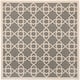 SAFAVIEH Courtyard Lawanda Trellis Indoor/ Outdoor Waterproof Patio Backyard Rug - 7'1 x 7'1 Square - Grey/Beige