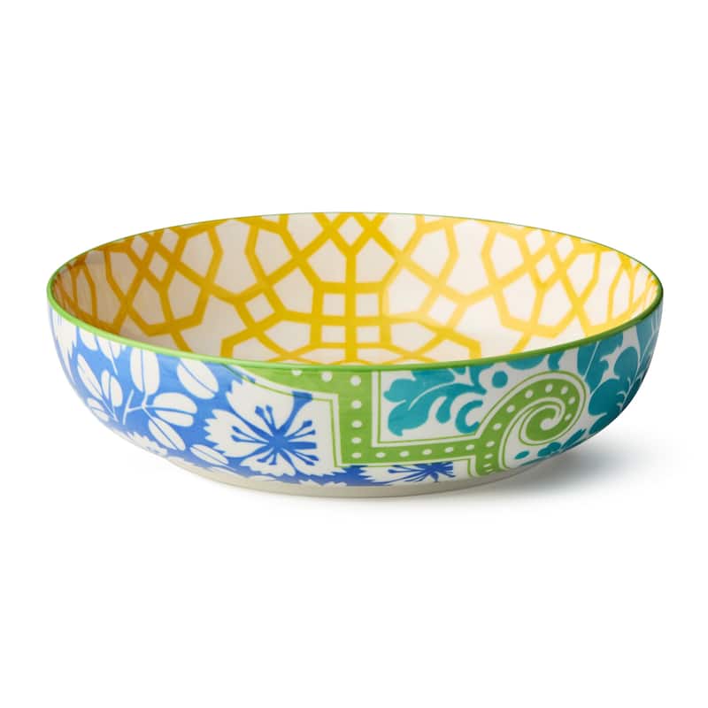 Certified International Pavillion 48 oz. Soup/Cereal Bowls, Set of 6 Assorted Designs - 8.50"L x 8.50"W x 2.00"H