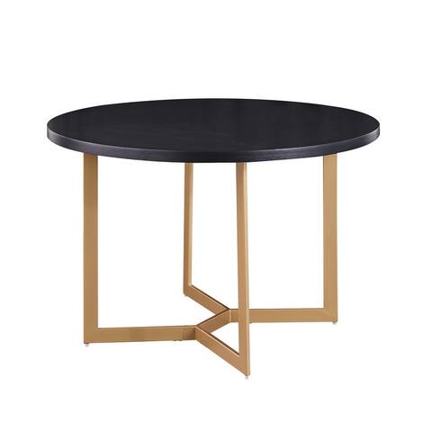 Best Master Furniture Bronze Sled Base Round Dining Table
