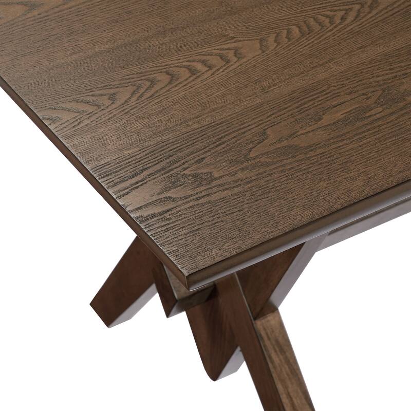 Christopher Knight Home - Vail Farmhouse Solid Wood Double V Dining Table - 63" Rectangular 6-Seater