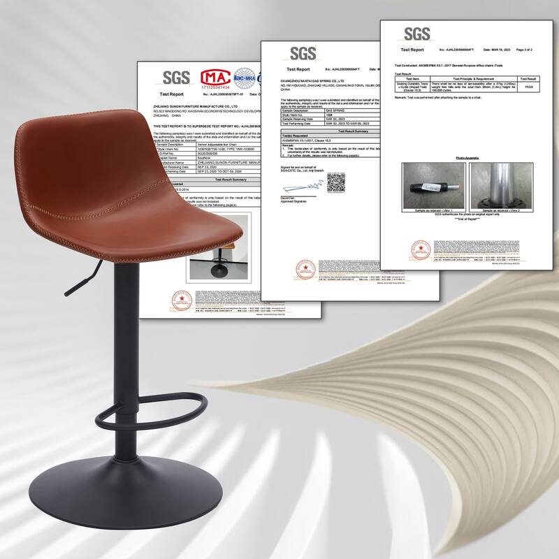 Adjustable Bar Stools Set of 2, Modern Swivel Bar Stools, Bar Height Stools with Back Support Counter Height Bar Stools