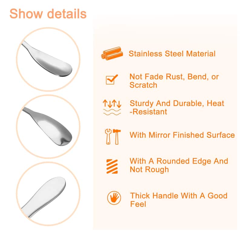 Stainless Steel Stirring Spoon, 3Pcs 10.24-Inch Long Handle Spoon