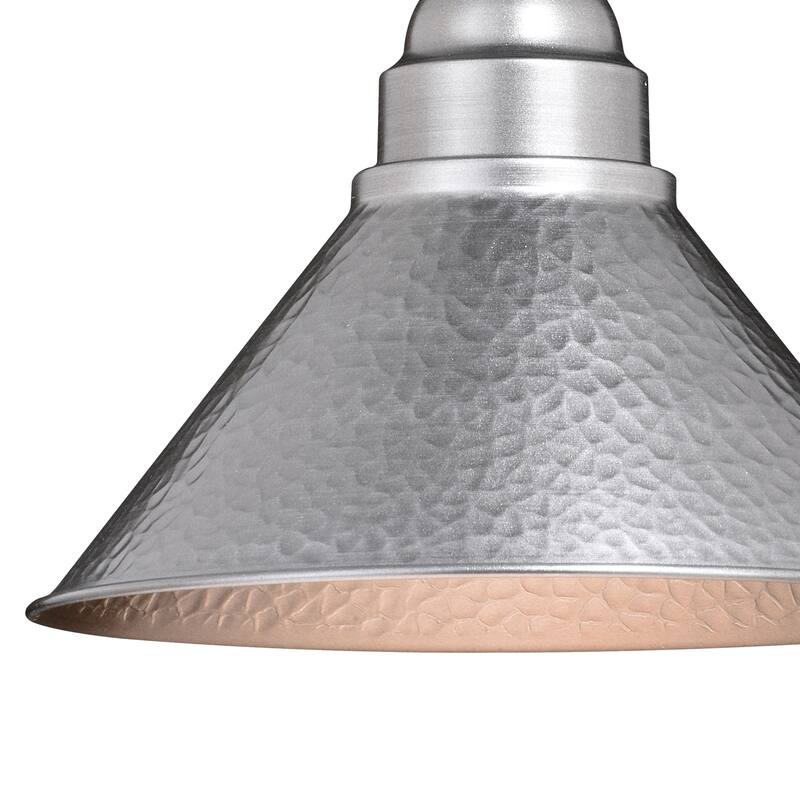 Outland 1 Light Pewter Farmhouse Outdoor Barn Dome Pendant - 10-in W x 7.5-in H x 10-in D